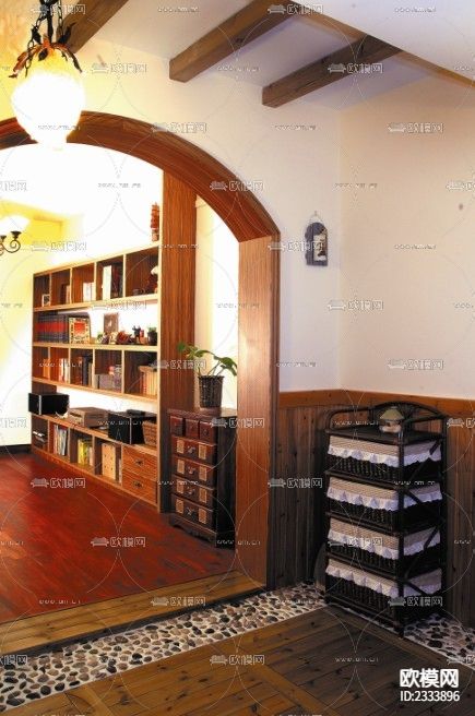 三室两厅复式住宅楼装修cad施工图下载（渲染图5）