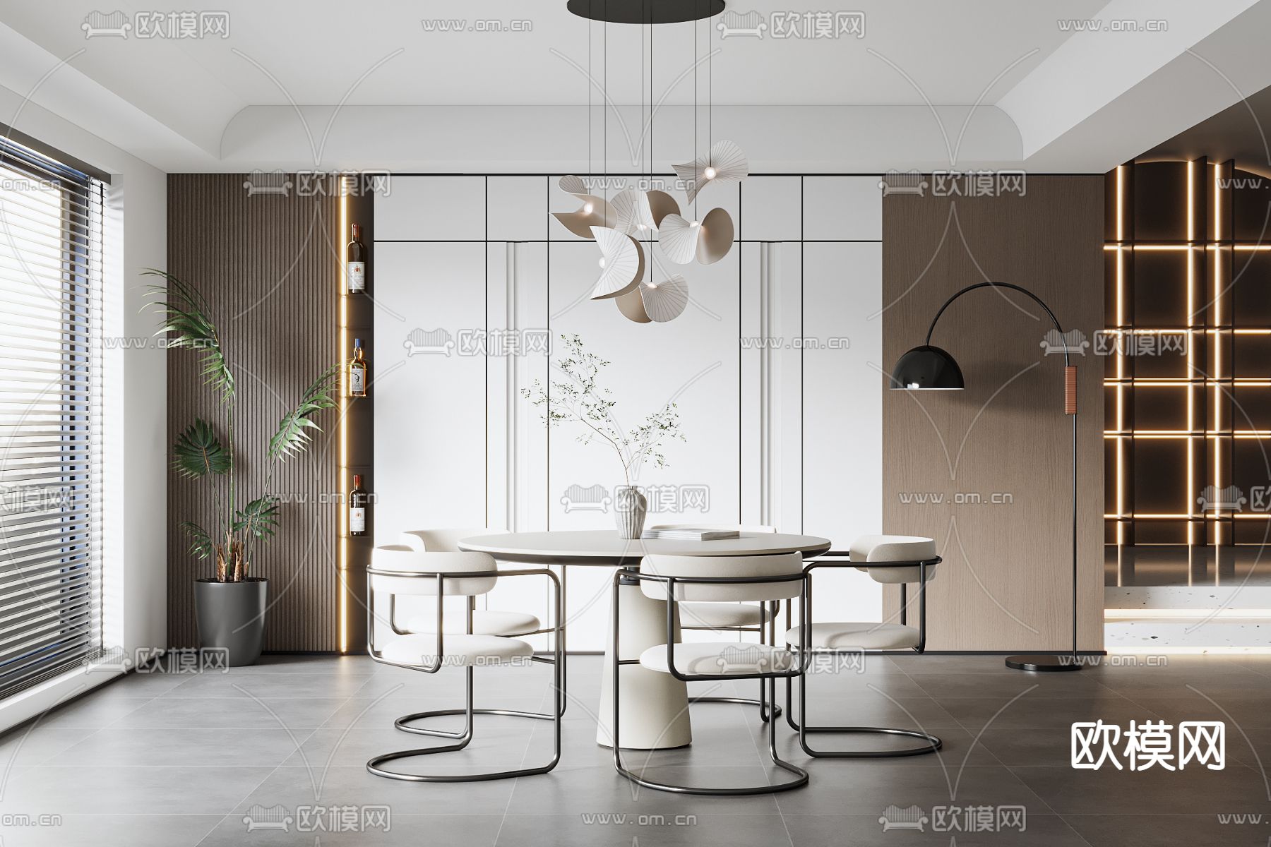 现代餐厅su模型下载_ID12164075_sketchup模型下载-欧模网