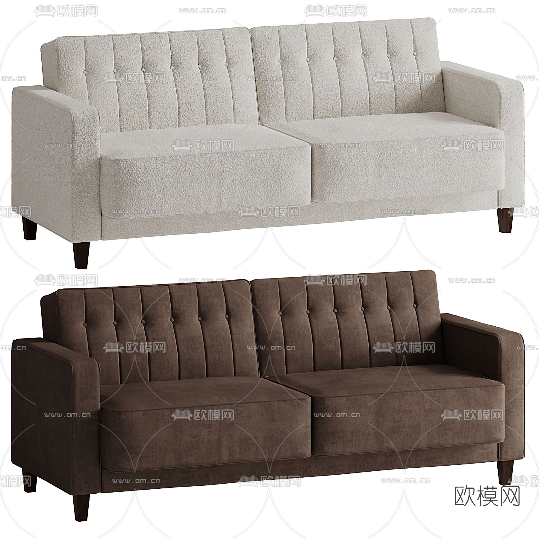 侘寂双人沙发3d模型下载