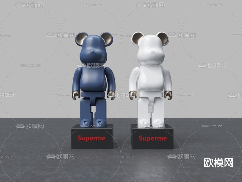 现代潮玩暴力熊公仔摆件3d模型下载