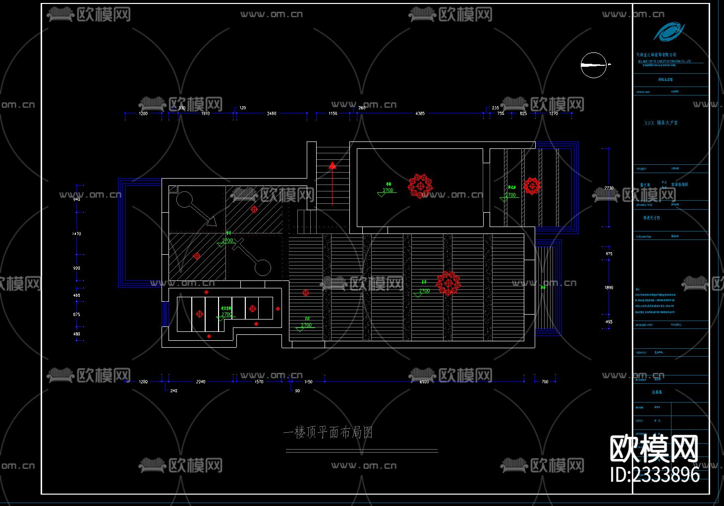 三室两厅复式住宅楼装修cad施工图下载（渲染图8）