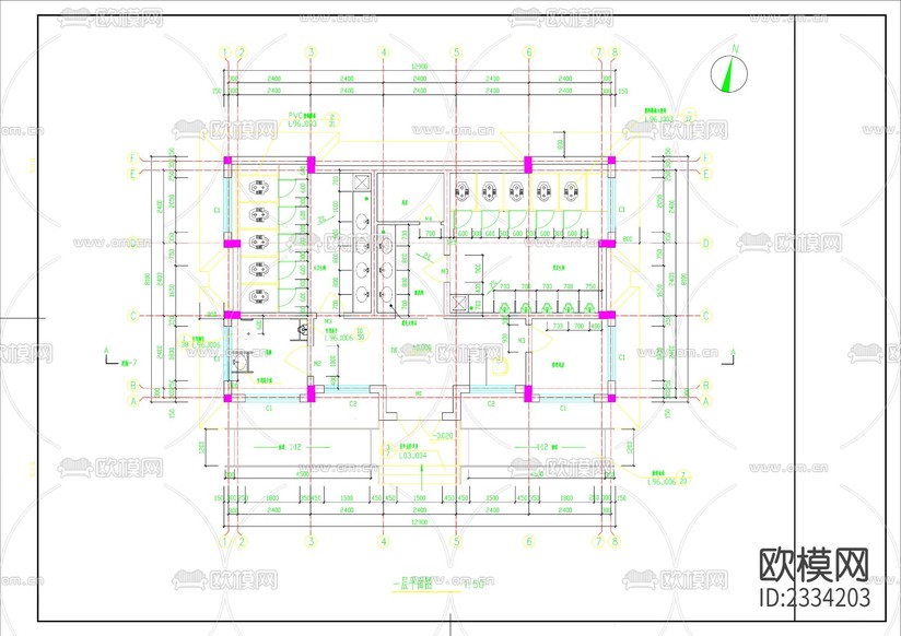 公廁建筑cad施工圖下載(渲染圖5)