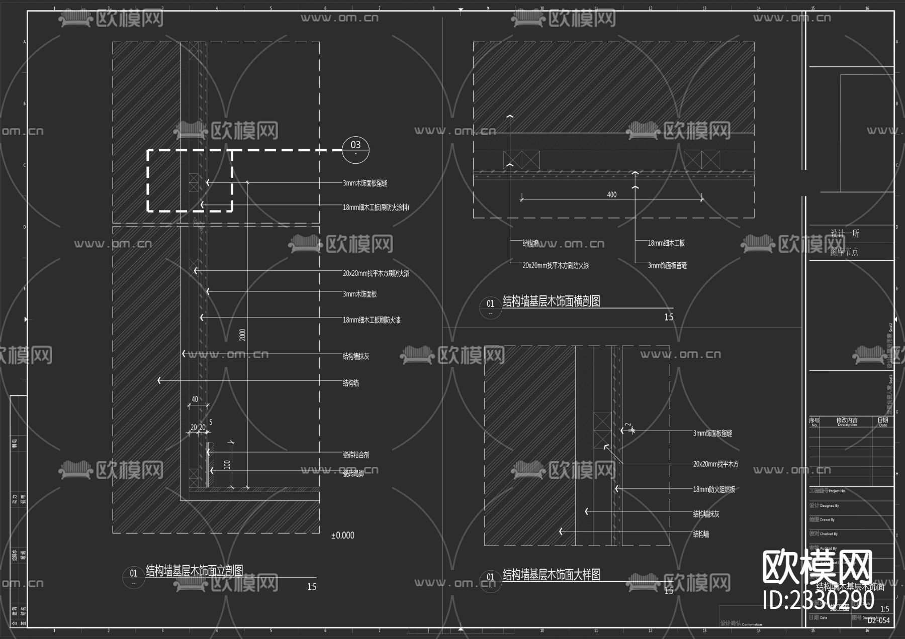 精选标准剖面关系CAD图库下载（渲染图2）