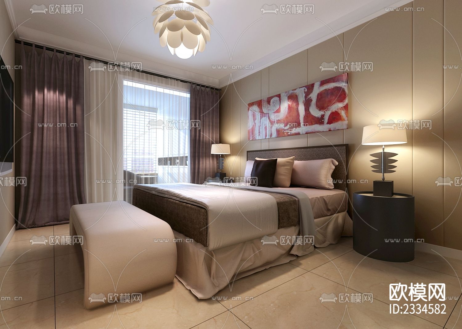 小户型家装CAD施工图下载（渲染图2）