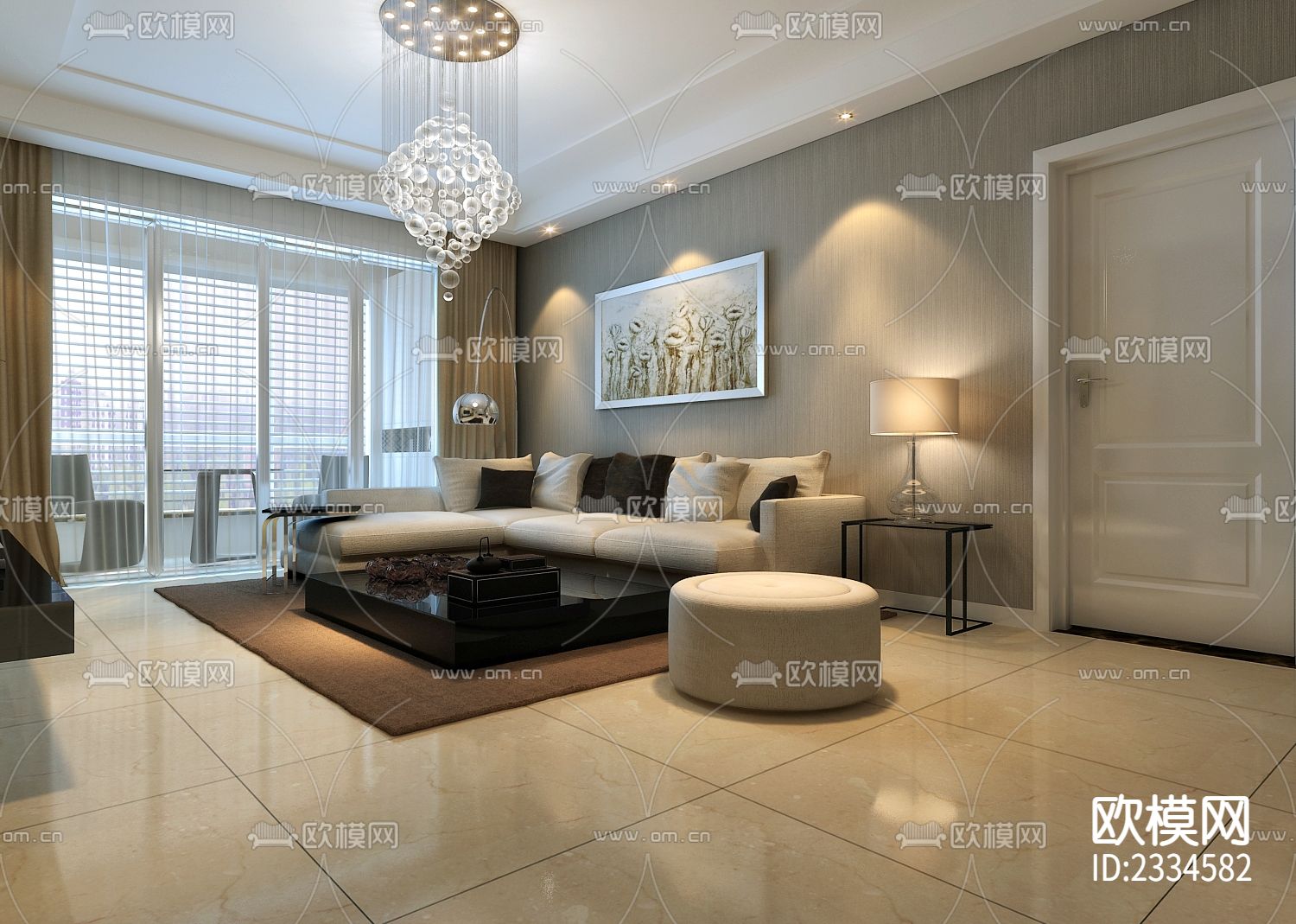 小户型家装CAD施工图下载（渲染图3）