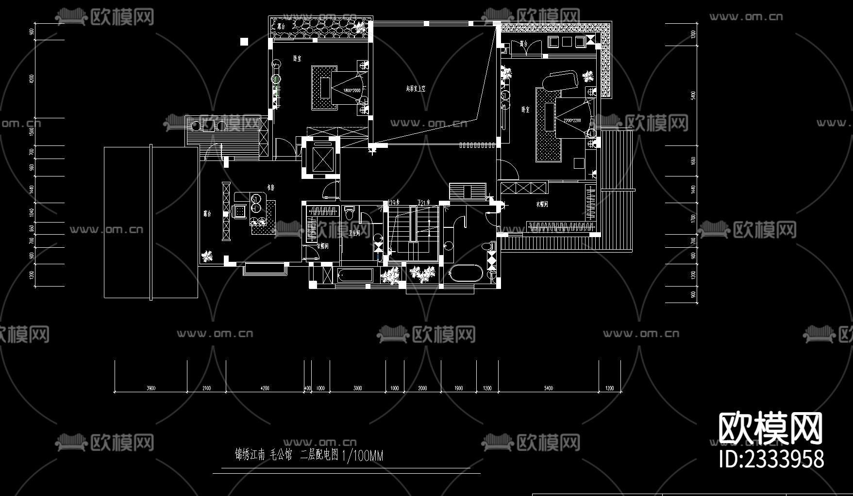 豪华家装cad施工图-免费3dmax模型库-欧模网