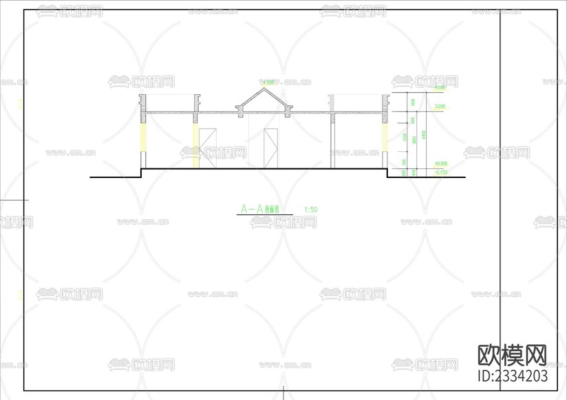 公廁建筑cad施工圖下載(渲染圖7)
