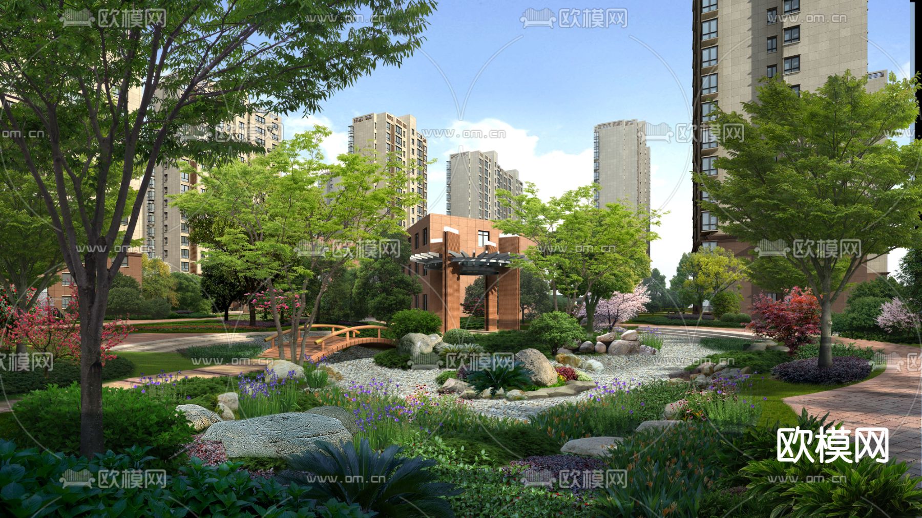 现代公园园林景观psd下载_ID12162516_3dmax免费模型-欧模网