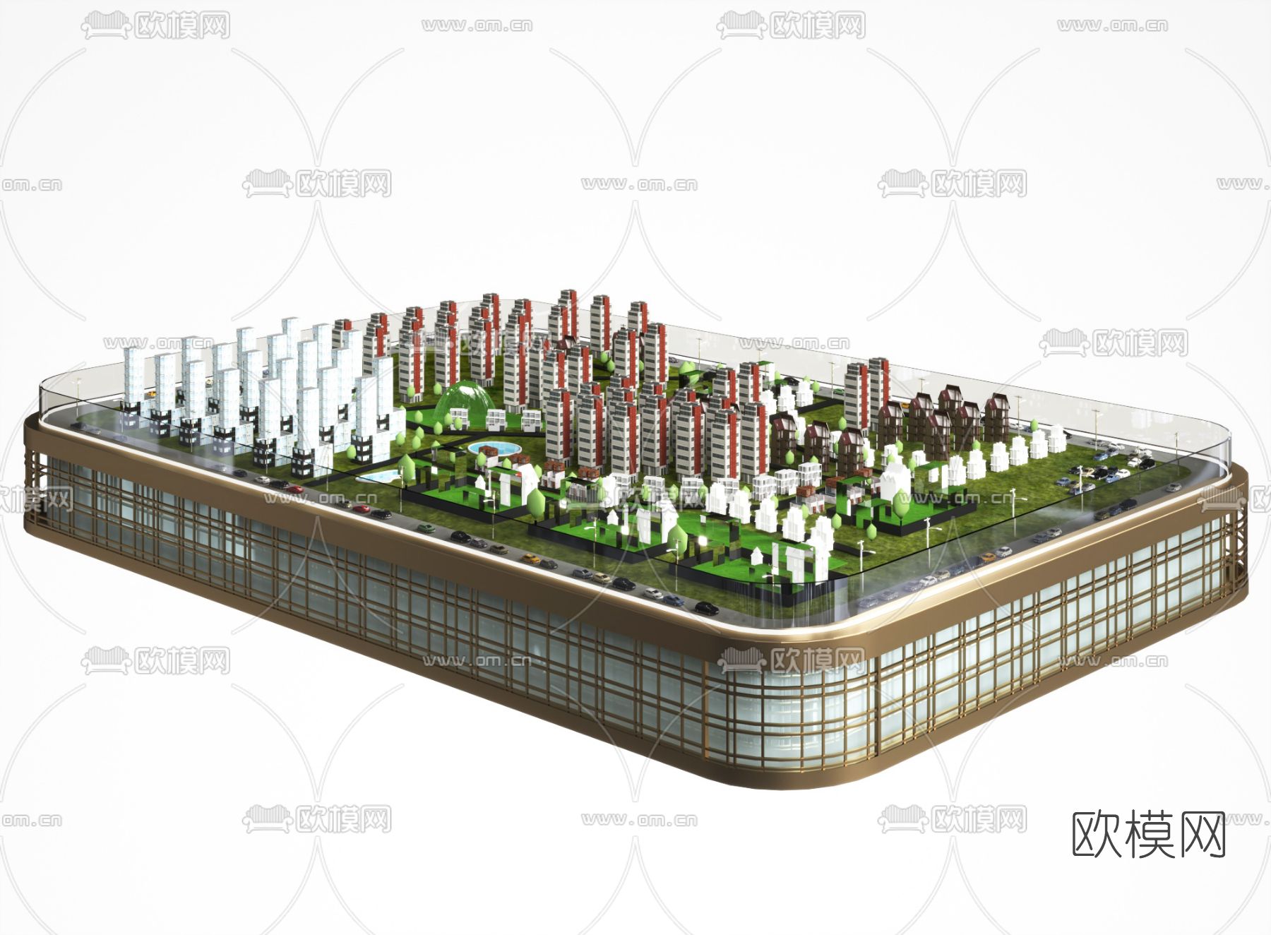 现代售楼处沙盘3d模型下载_ID12164594_3dmax免费模型-欧模网