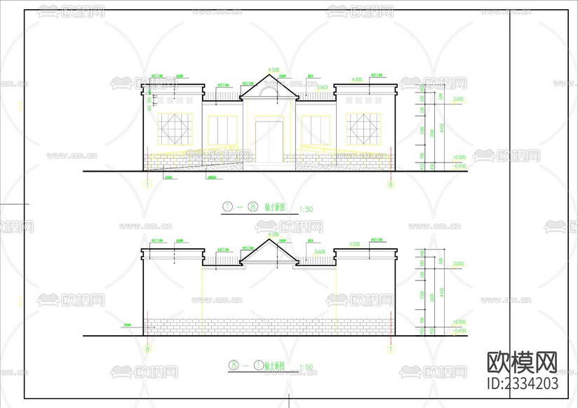 公廁建筑cad施工圖下載(渲染圖6)