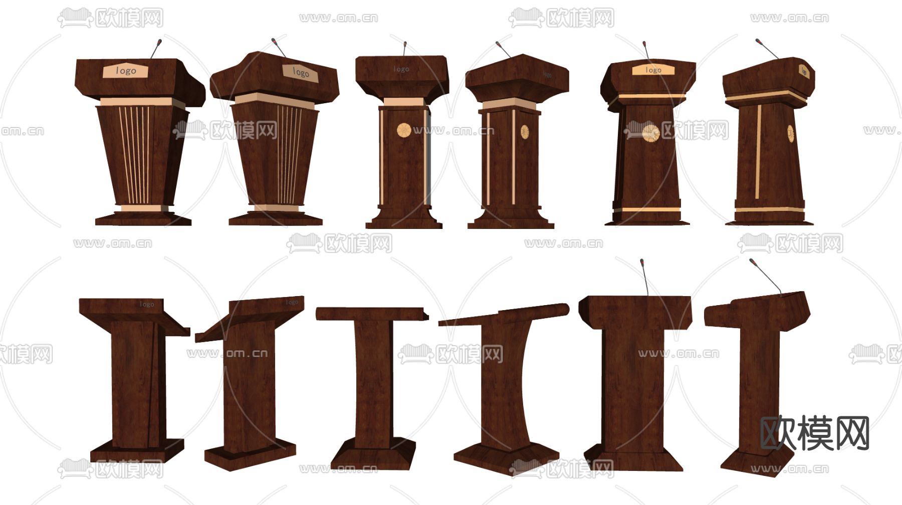 现代演讲台su模型下载（渲染图2）