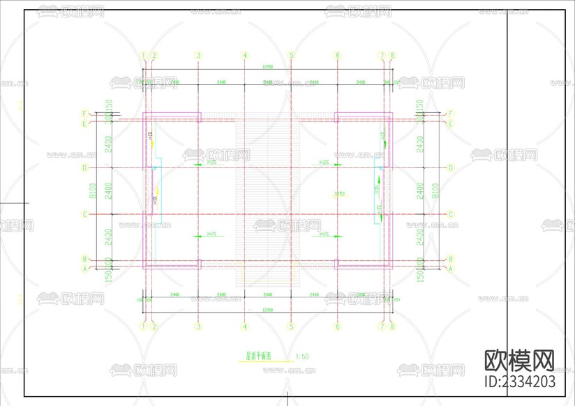 公廁建筑cad施工圖下載(渲染圖3)