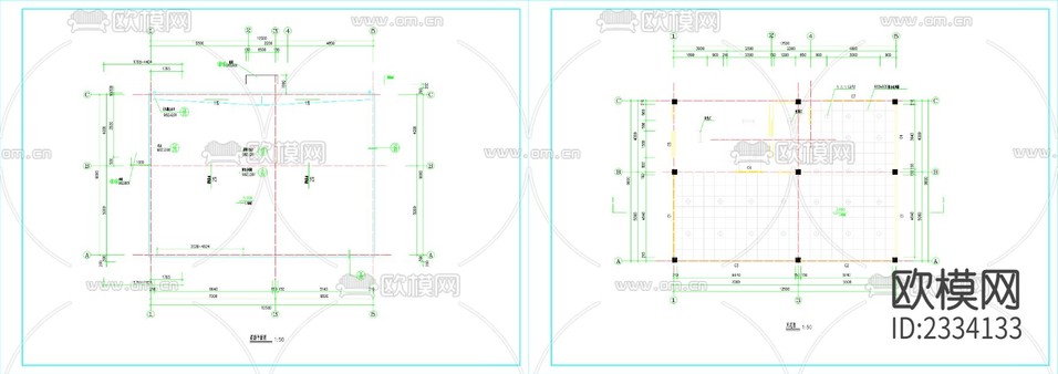 城區(qū)公共廁所建筑cad施工圖下載(渲染圖2)