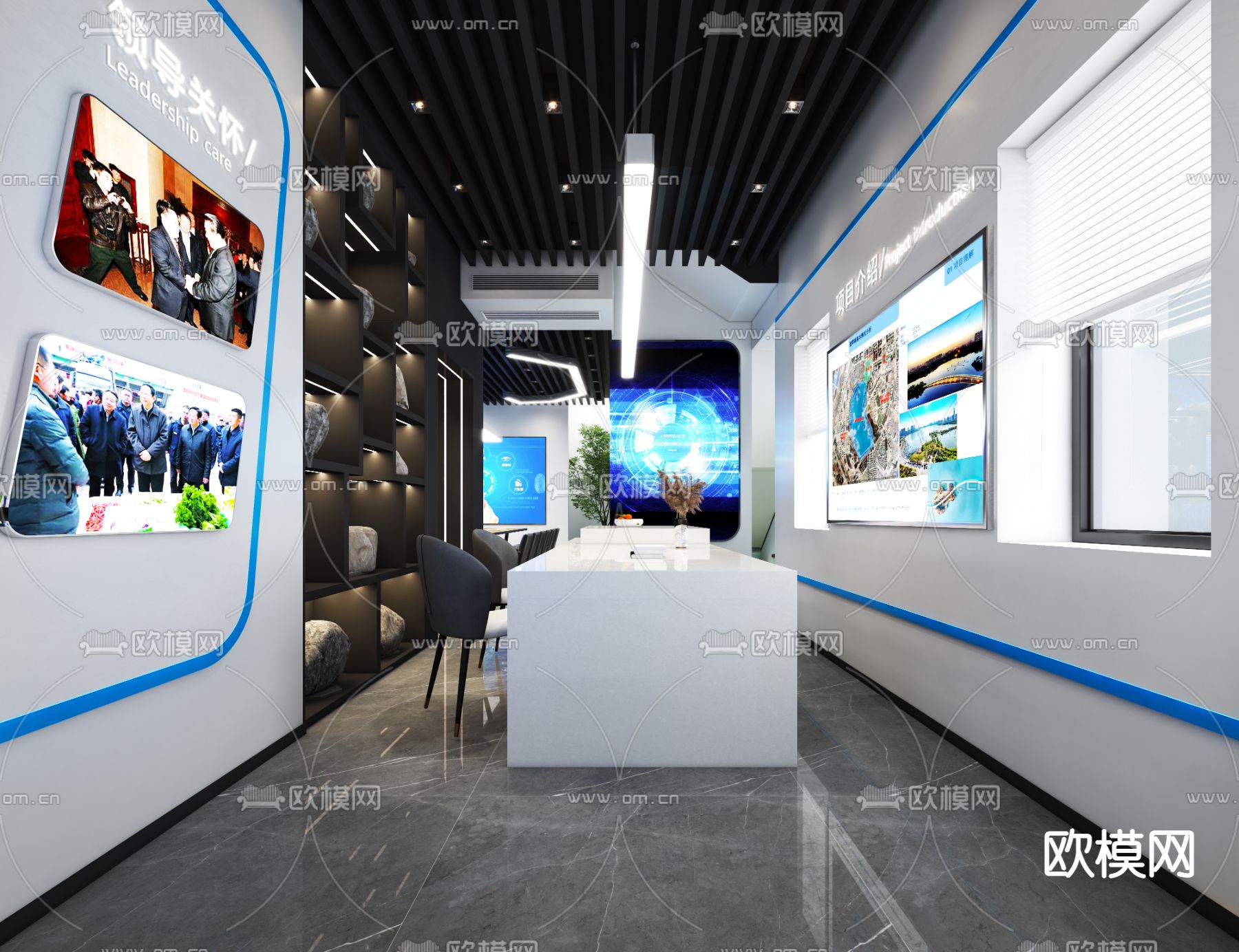 工装会议室 会议厅免费3d模型下载（渲染图6）