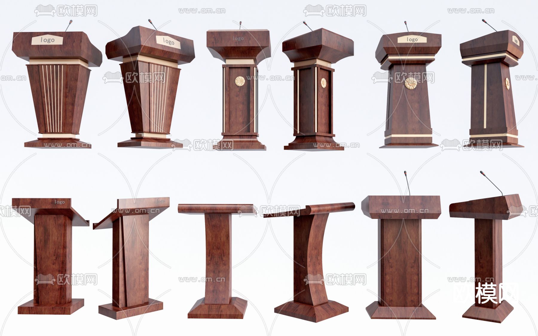 现代演讲台su模型下载（渲染图1）
