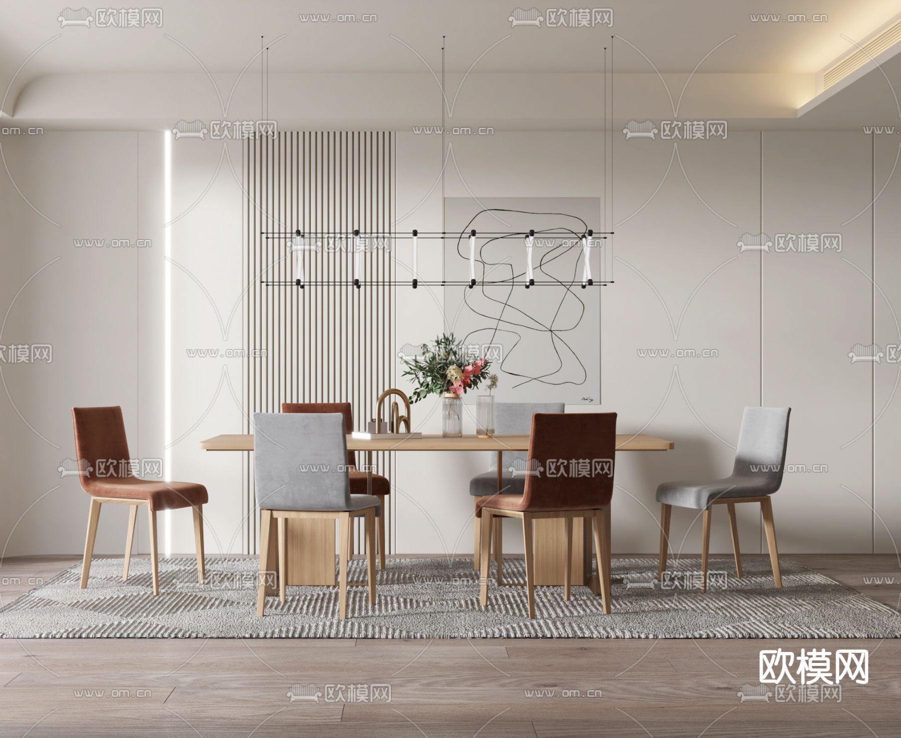 北欧餐厅3d模型下载（渲染图2）