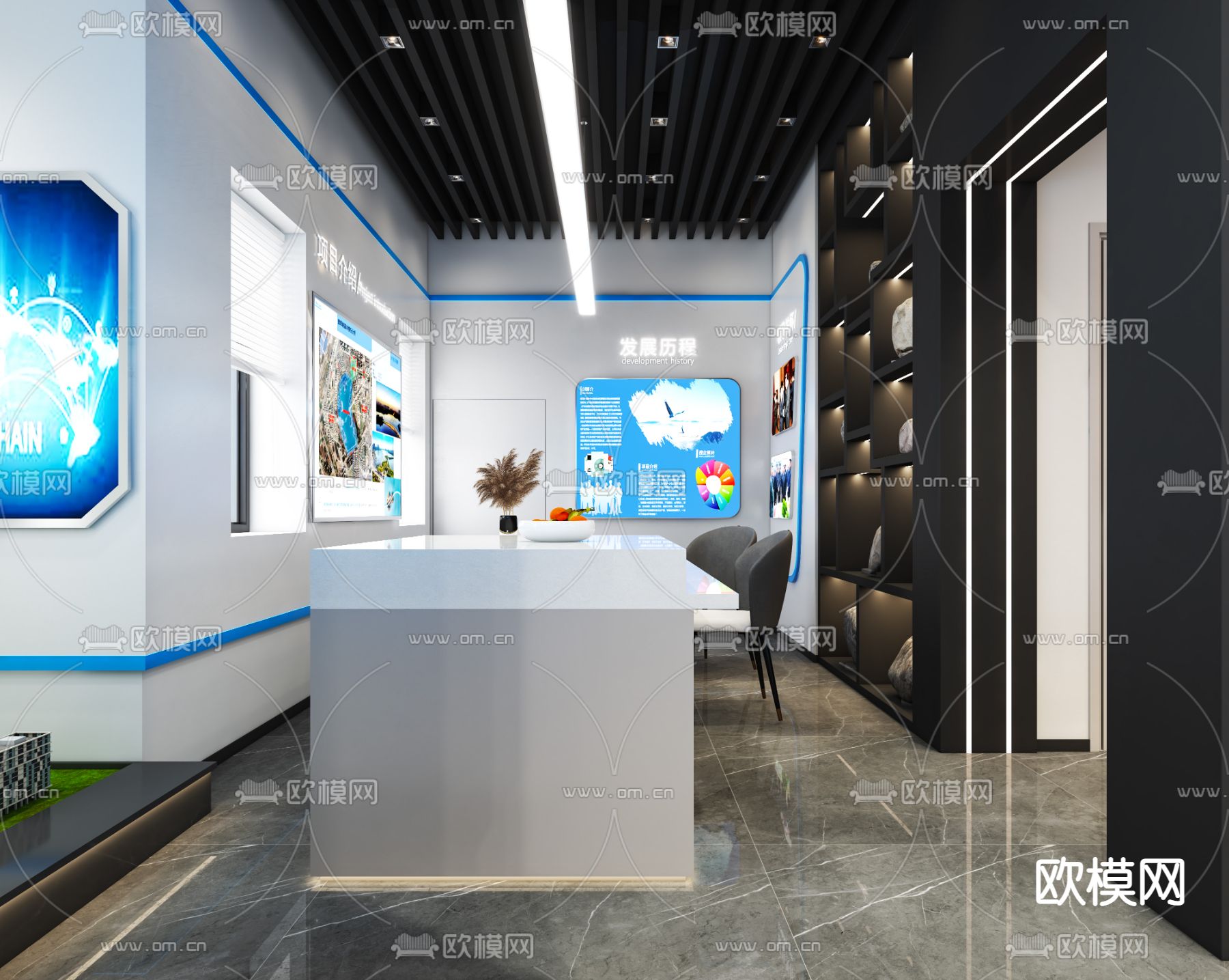 工装会议室 会议厅免费3d模型下载（渲染图4）