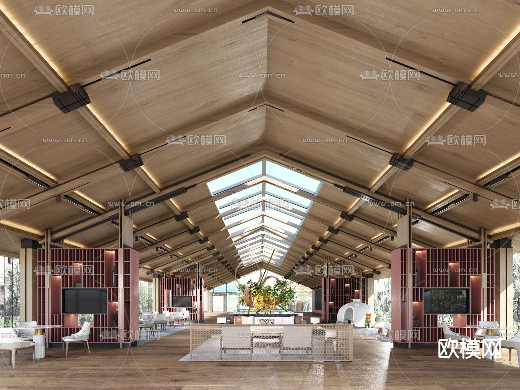 ENJOYDESIGN 昆明华发云安书香云海售楼处3d模型下载_ID12163887_3dmax免费模型-欧模网