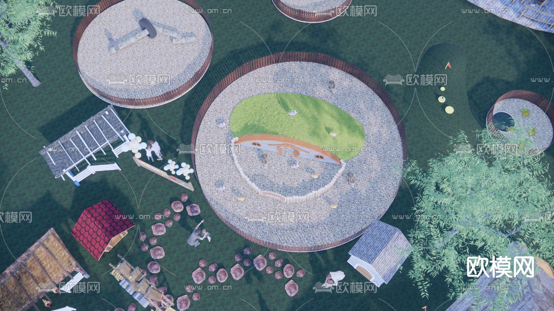 现代儿童萌宠乐园su模型下载（渲染图2）