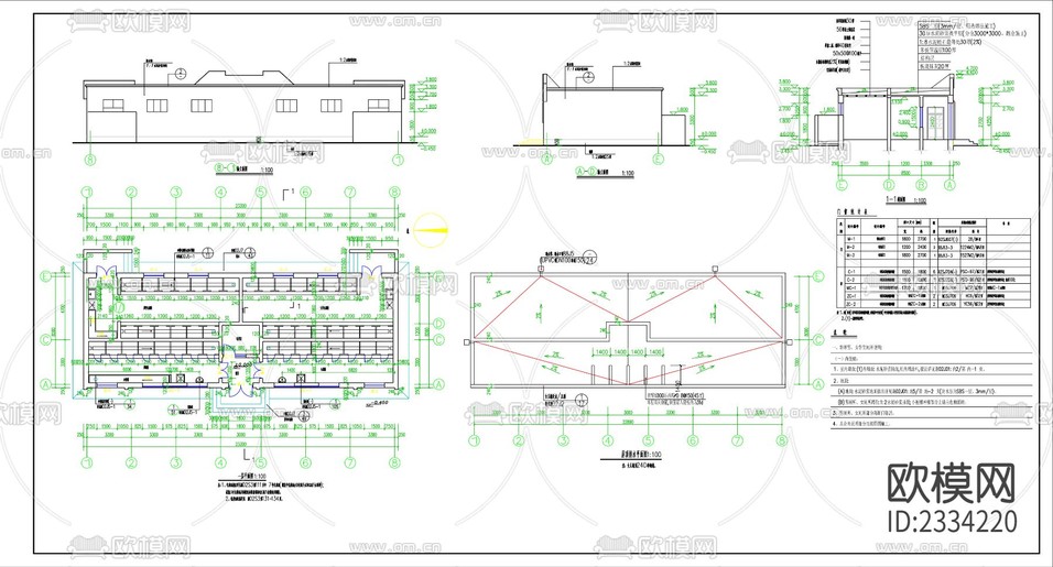 公廁建筑cad施工圖下載(渲染圖2)