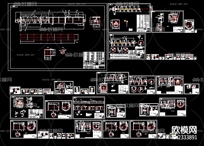 LS630螺旋输送机全套制作节点大样下载（渲染图1）