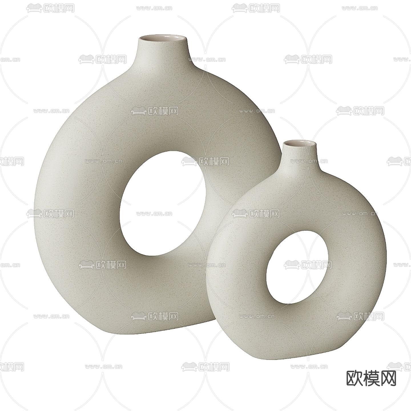 现代陶瓷花瓶 陶罐3d模型下载（渲染图3）