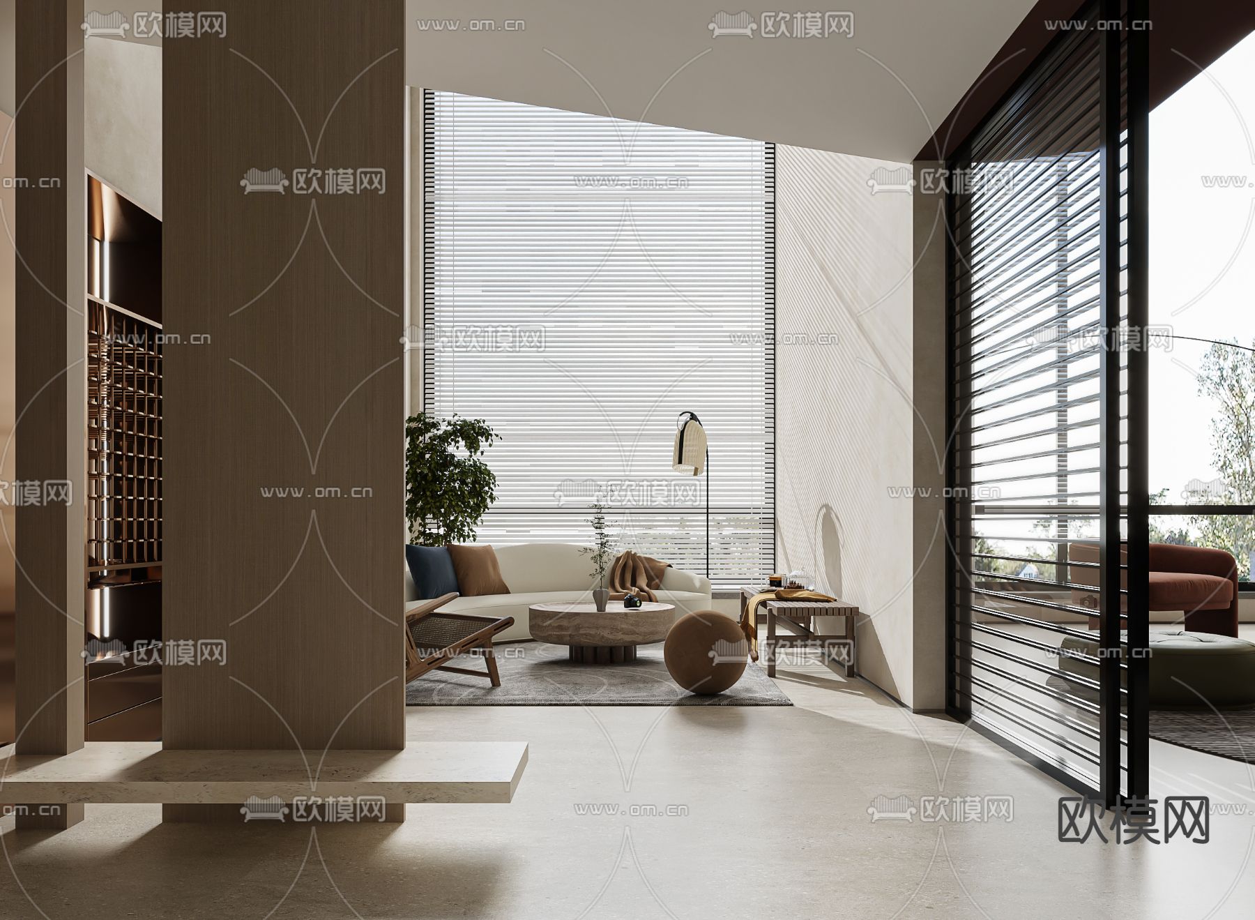 侘寂别墅客厅3d模型