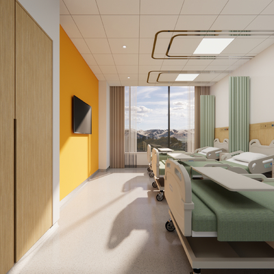  现代病房三人间su模型 