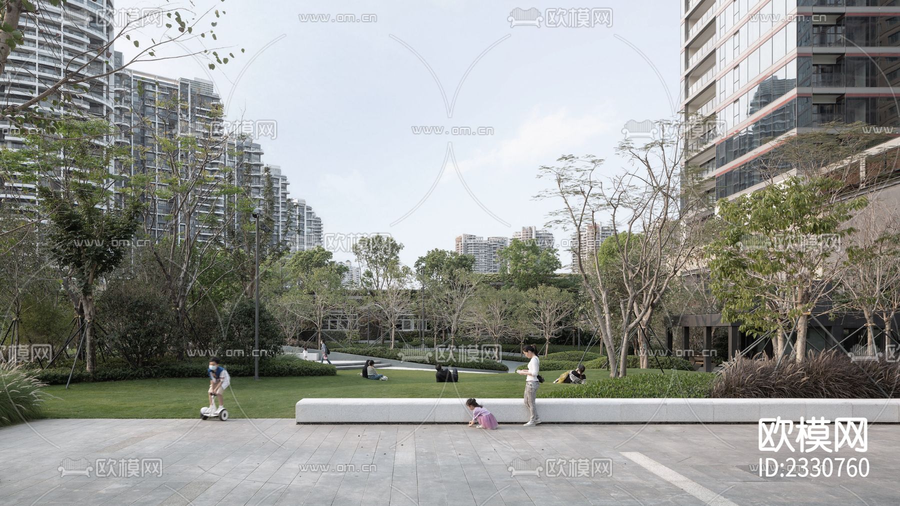小区外景-免费3dmax模型库-欧模网