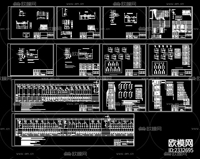 变电所低压整套CAD图库下载（渲染图1）