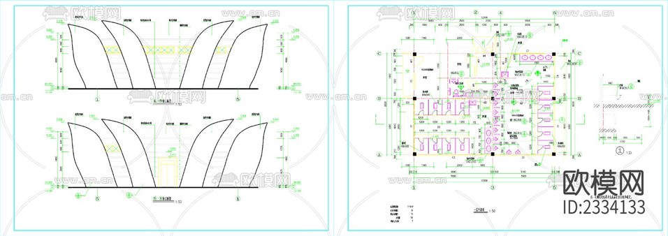 城區(qū)公共廁所建筑cad施工圖下載(渲染圖1)