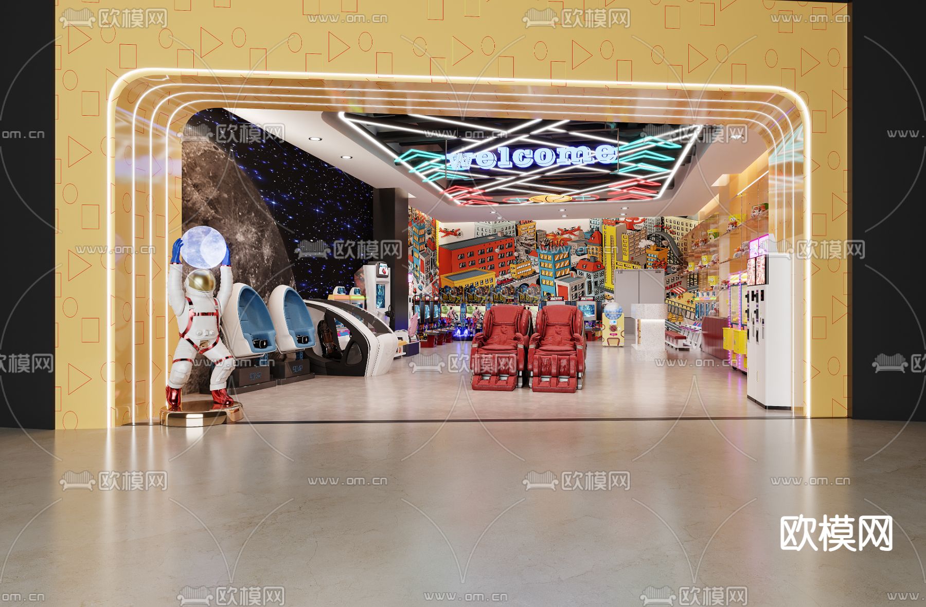 电玩城 游乐场3d模型下载（渲染图3）