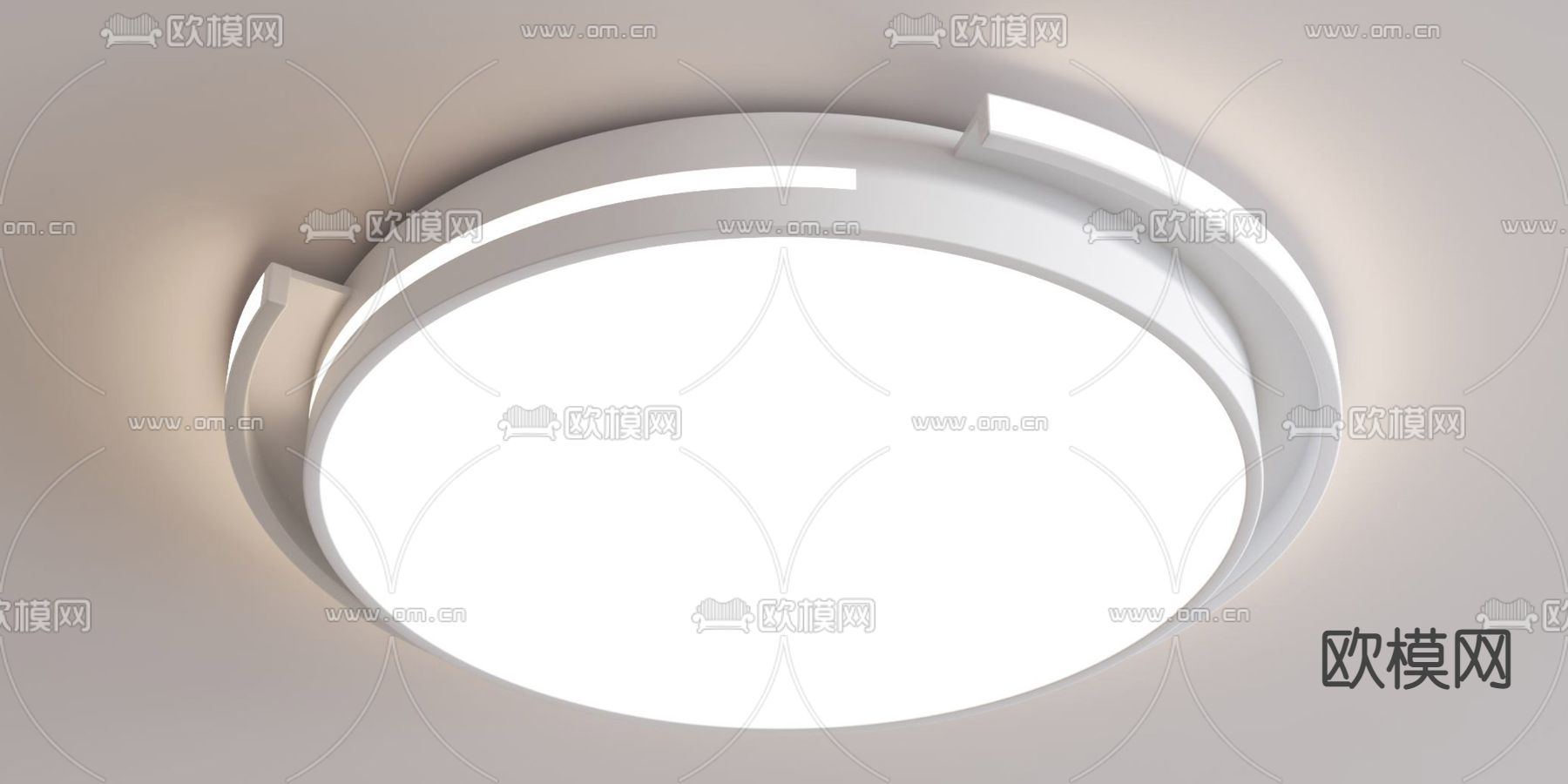 现代吸顶灯 圆形吸顶灯3d模型下载（渲染图2）
