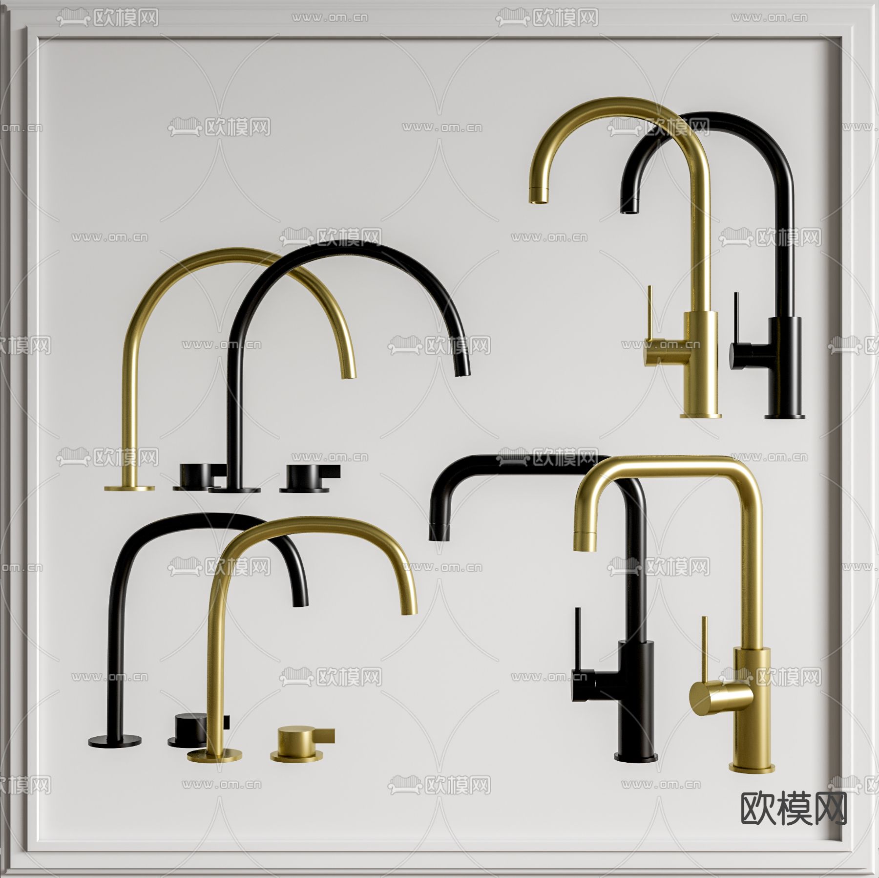现代水槽龙头 水龙头su模型