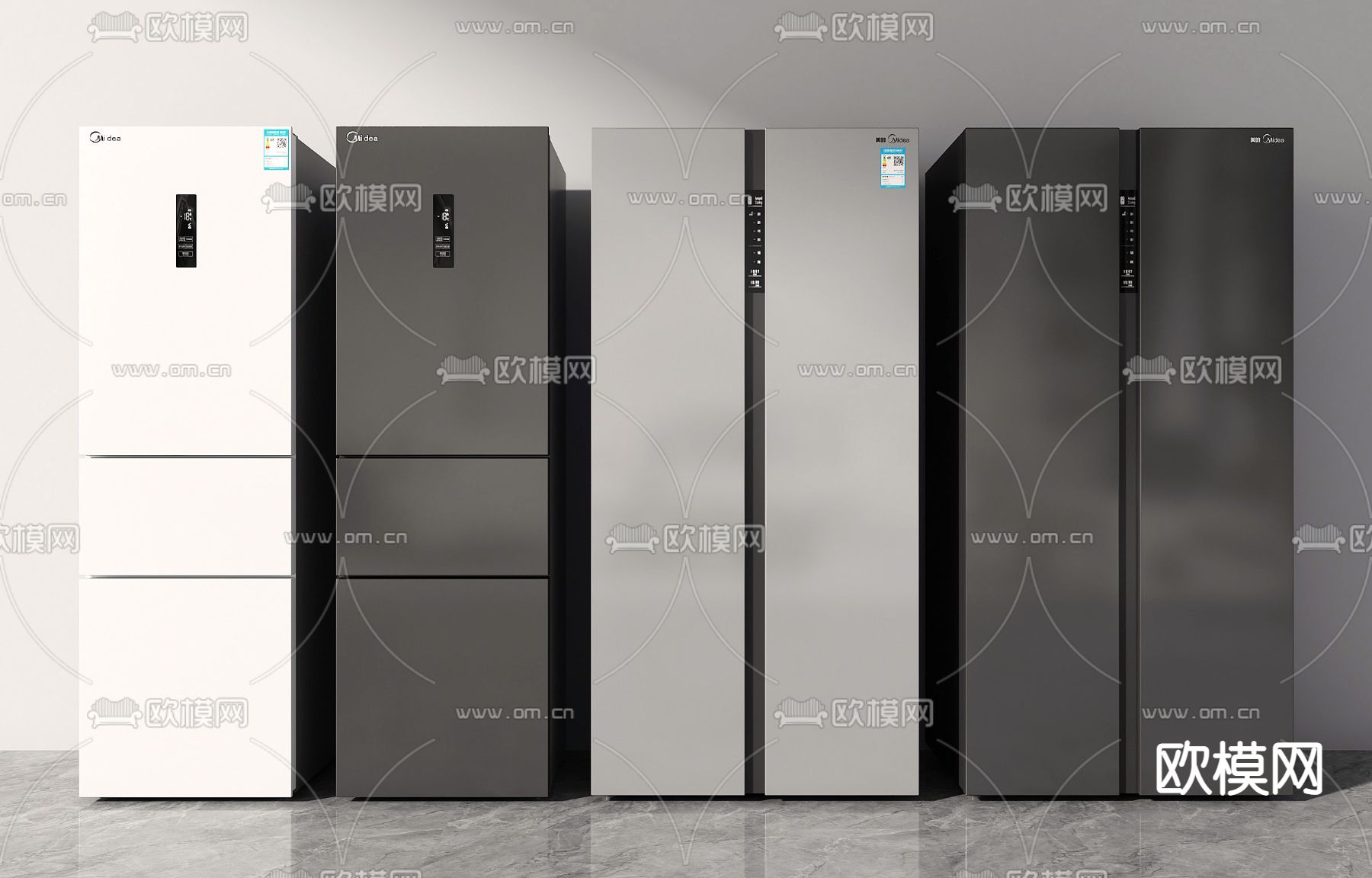 冰箱 双开门冰箱su模型下载（渲染图1）