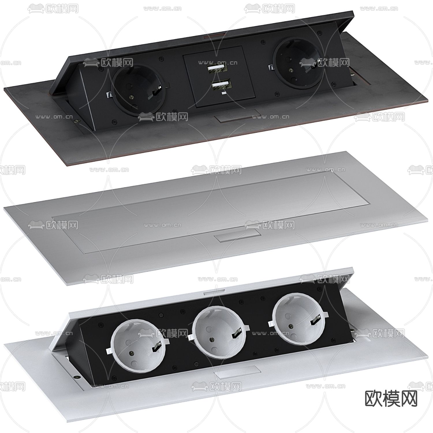 嵌入式USB插座 面板 地插3d模型下载_ID12164088_3dmax免费模型-欧模网