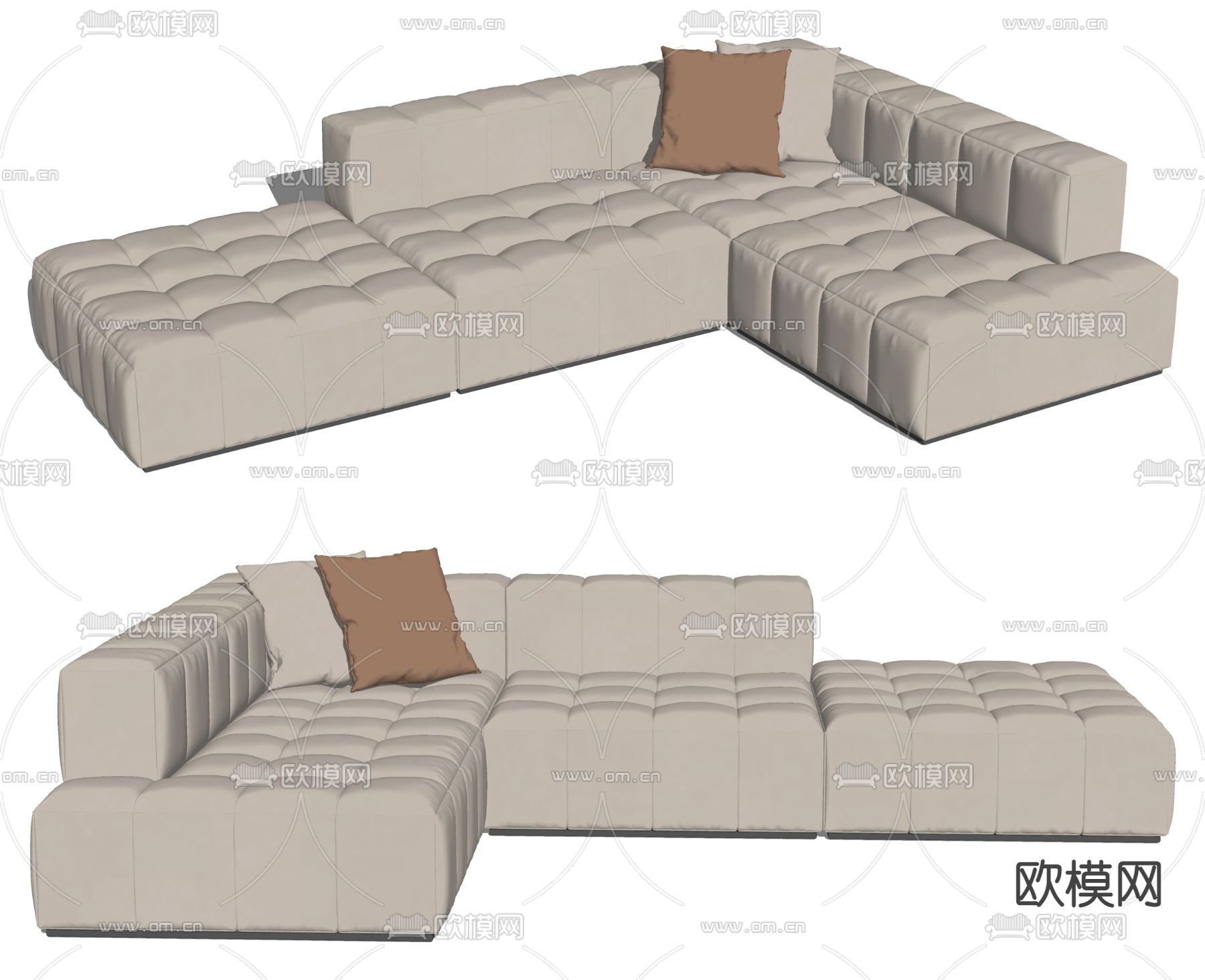 Minotti 转角沙发su模型