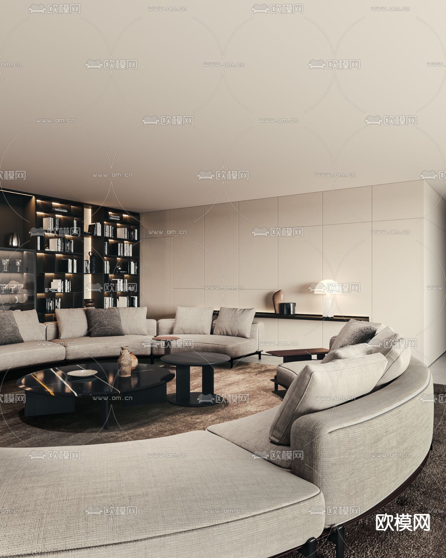 意大利 Poliform 客厅3d模型下载（渲染图2）