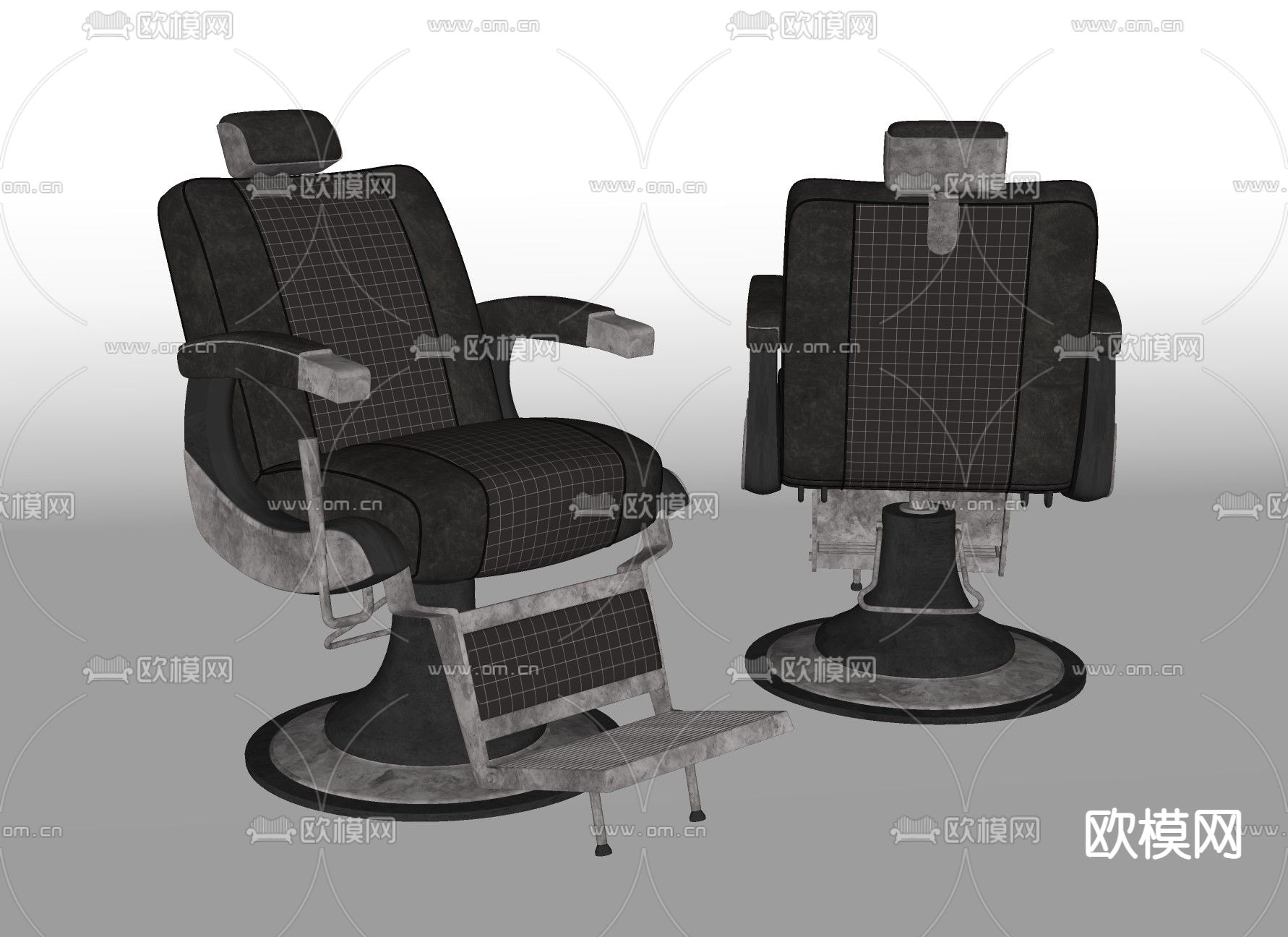 现代理发椅su模型下载（渲染图2）