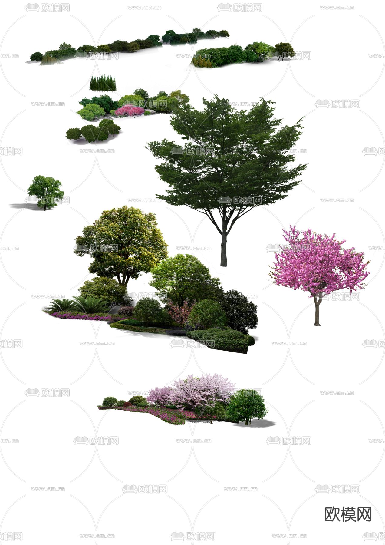现代大树树木景观树psd下载_ID12166227_3dmax免费模型-欧模网