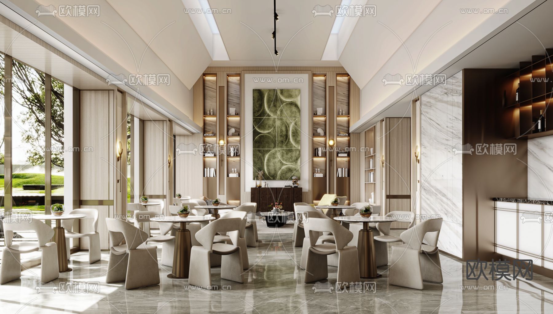 售楼处 会客区 洽谈区3d模型下载（渲染图1）