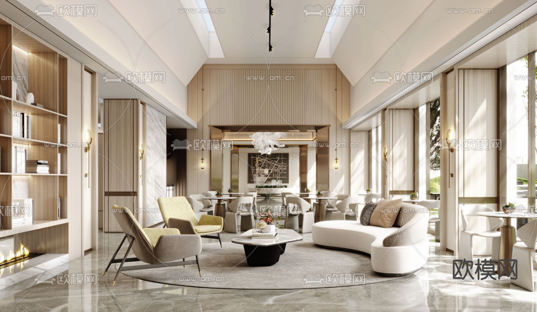 售楼处 会客区 洽谈区3d模型下载（渲染图4）