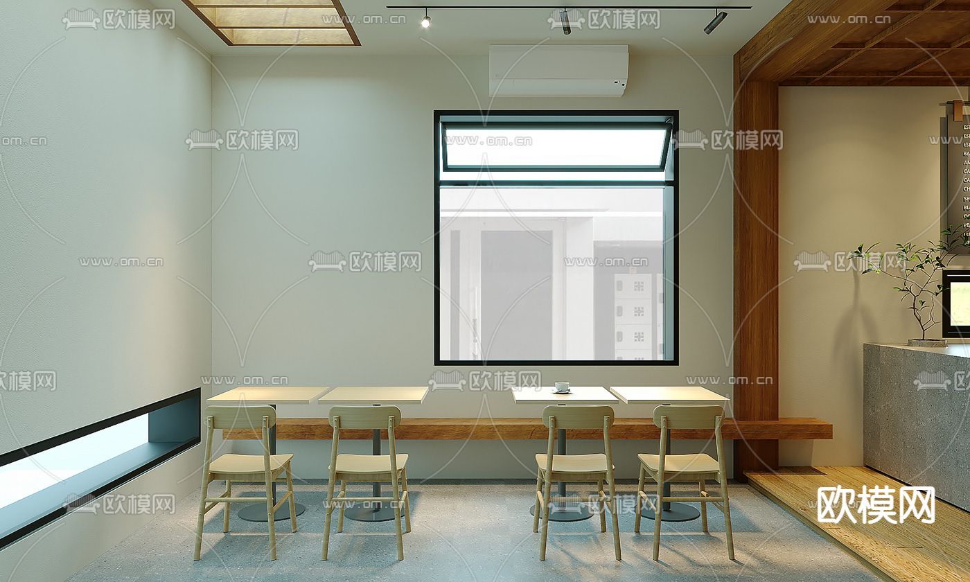 北欧简约创意街角咖啡厅免费3d模型下载（渲染图5）