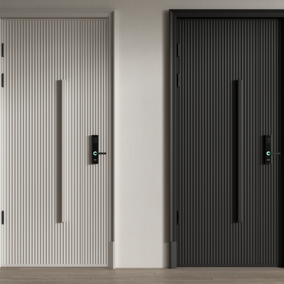 现代入户门防盗门su模型