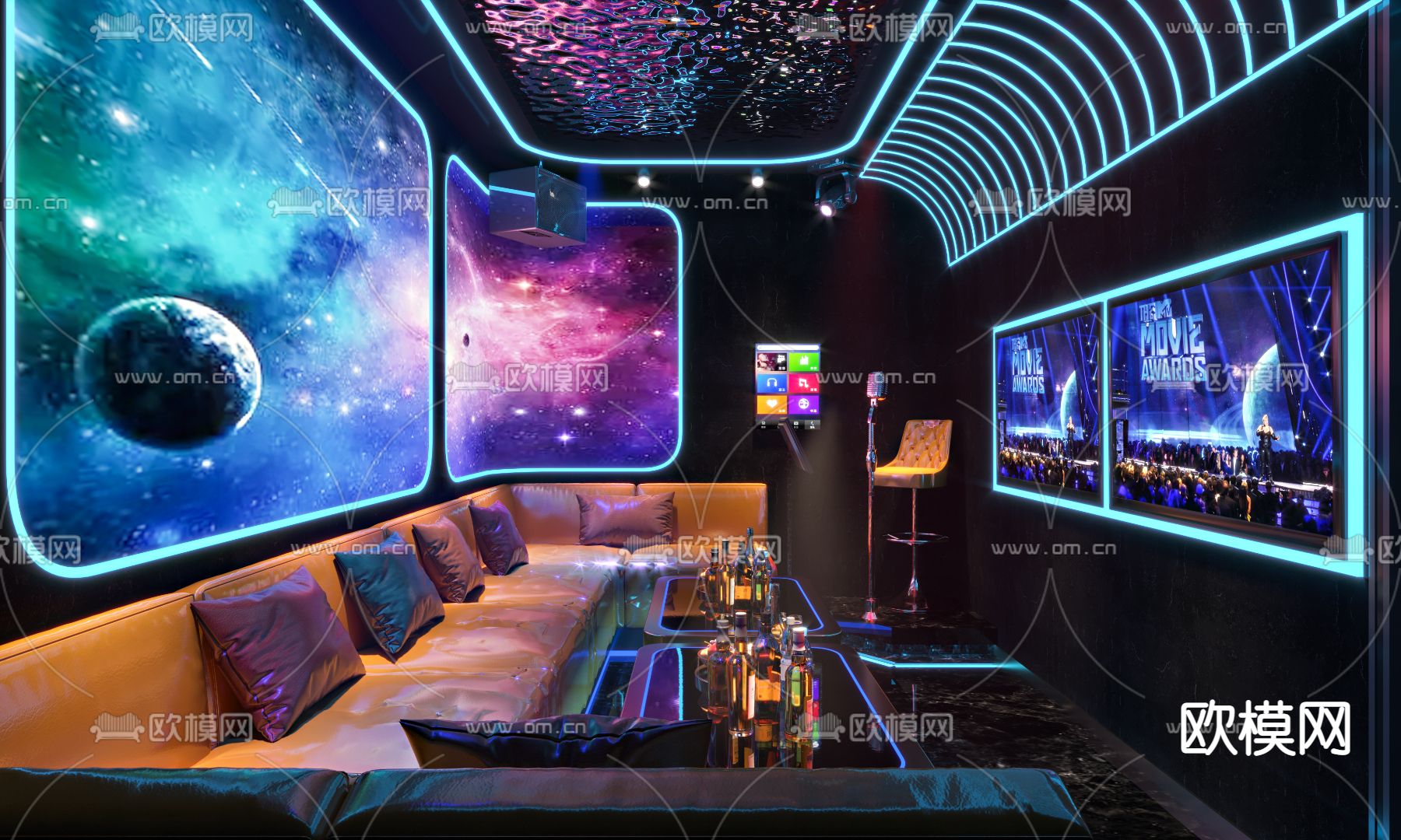 现代KTV包厢 包房3d模型下载