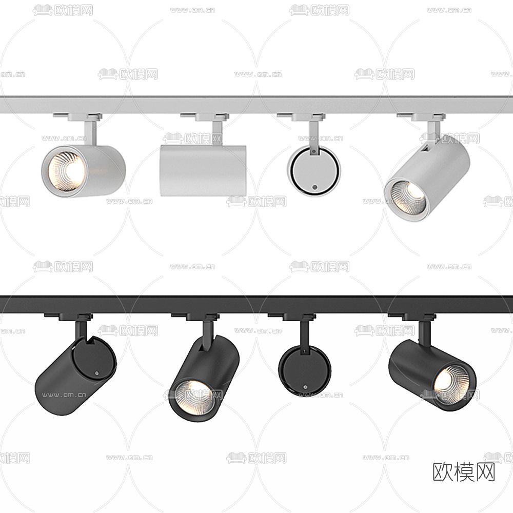 现代轨道灯 筒灯射灯3d模型