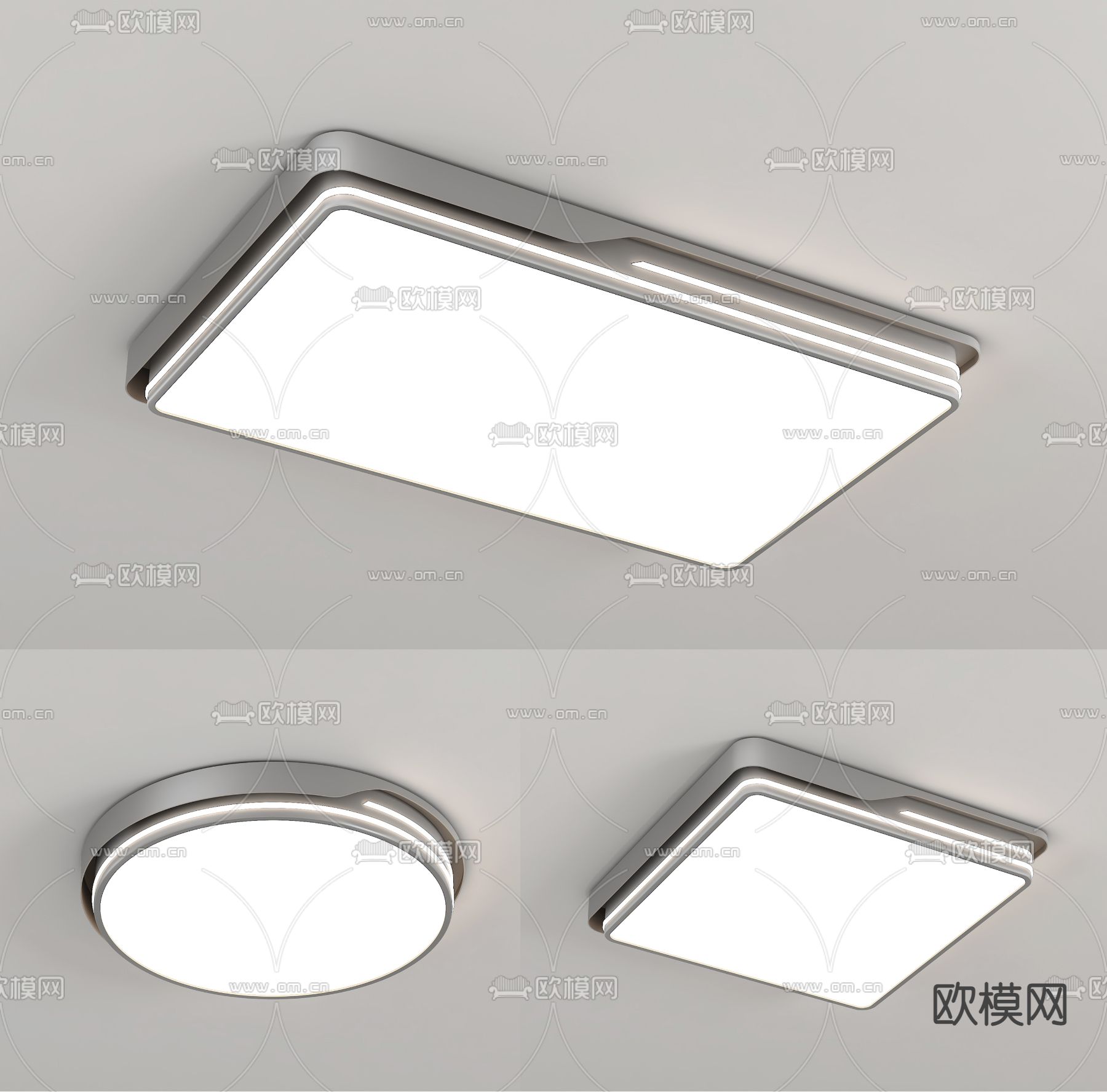 现代吸顶灯3d模型下载