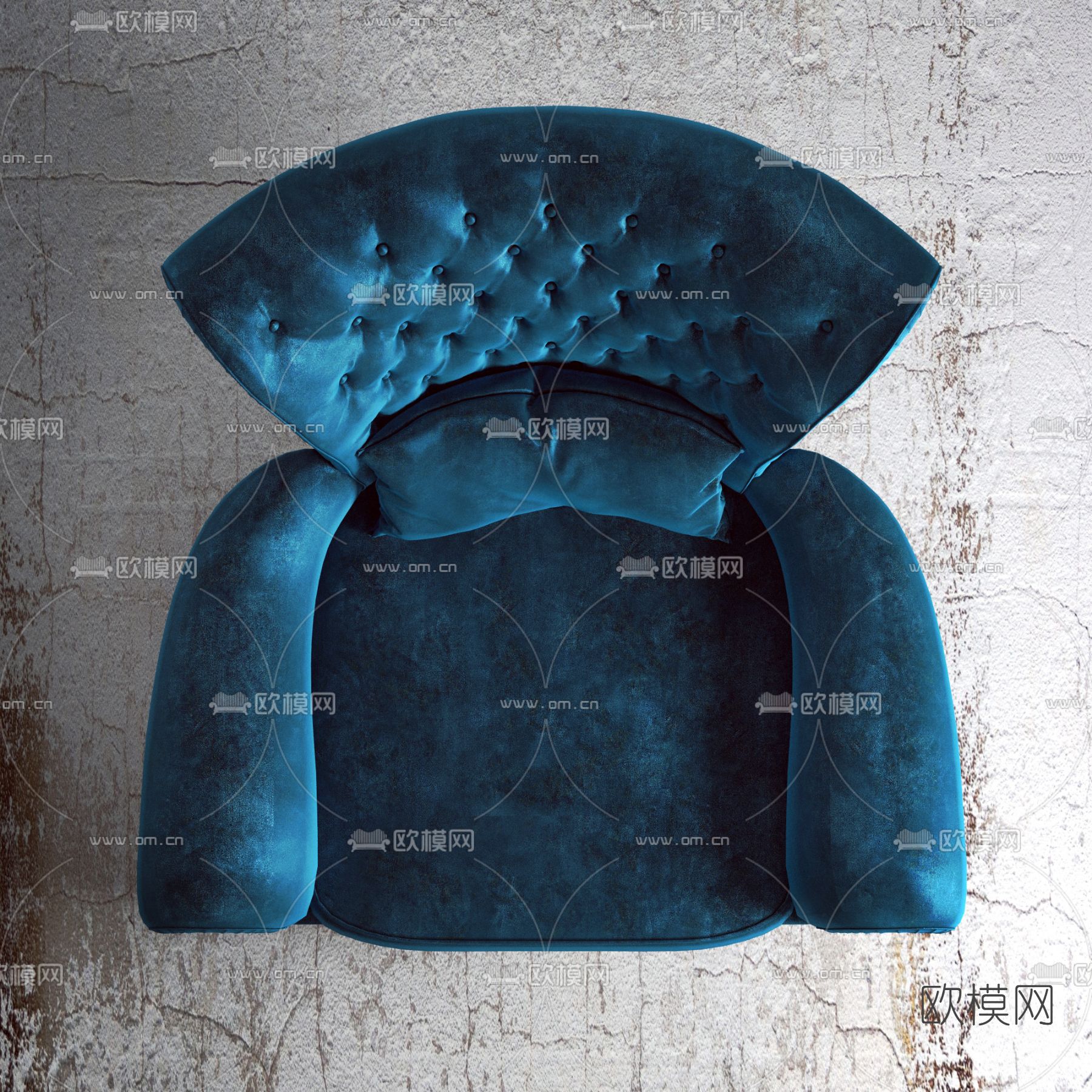 美式单人沙发3d模型下载（渲染图2）