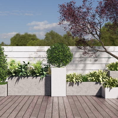  现代绿植花坛 景观小品su模型 