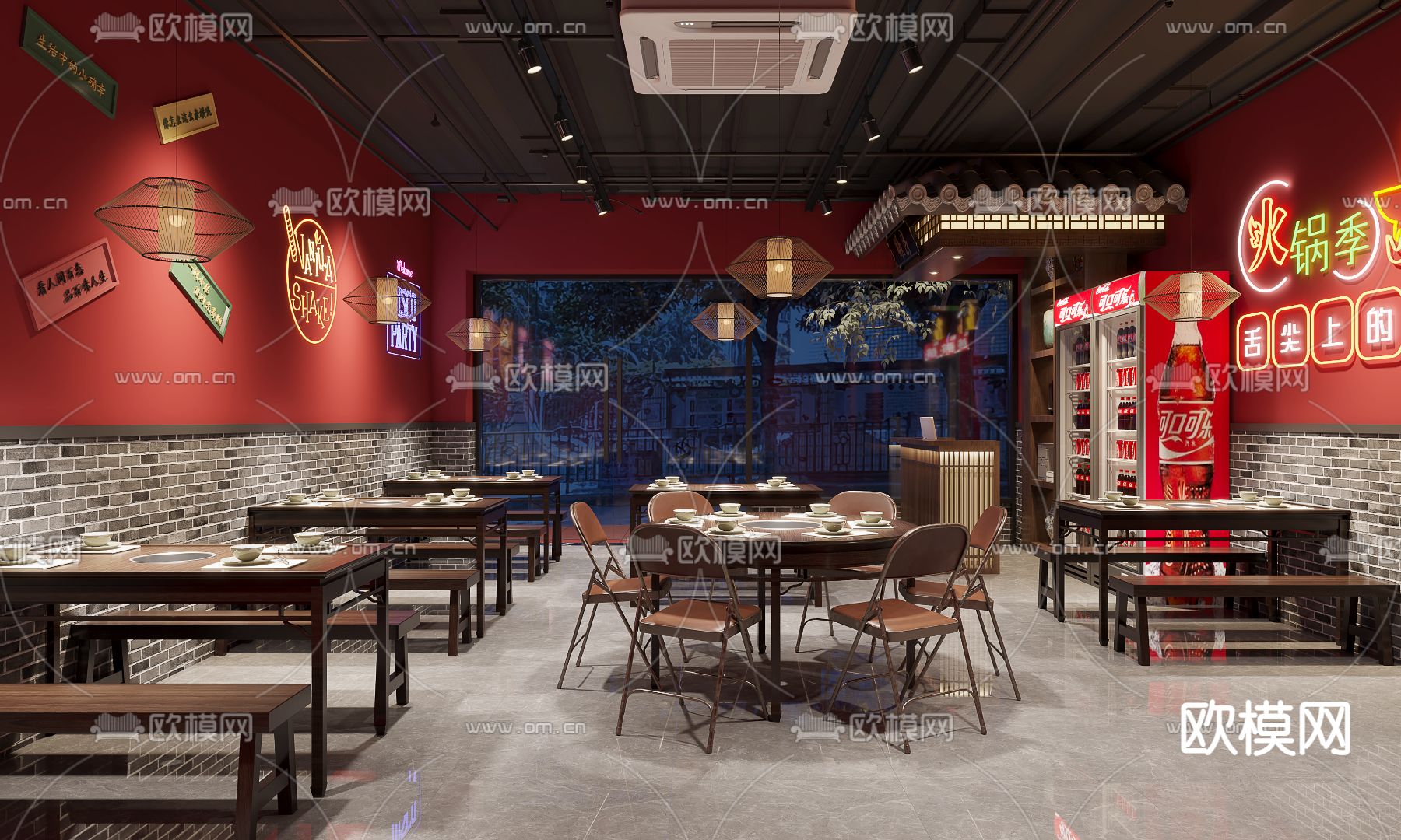 现代火锅店3d模型下载